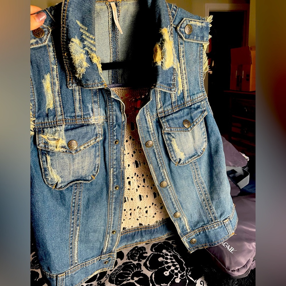 Free people denim vest